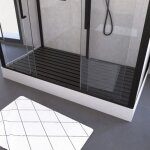 Caillebotis de douche 153, 5 x 70 x 3, 2 cm en bois composite gris aurlane