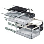 Caisson  tiroirs et dossiers suspendus - sortie partielle - 730 mm hettich