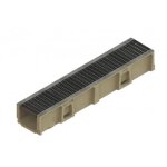 Caniveau bton polymre h150mm avec grille caillebotis acier galva - self 200 aco
