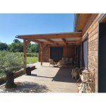 Carport adossé en bois douglas - 3 poteaux - 300 x 600 cm cpbf Carport adossé en bois douglas - 3 poteaux - 300 x 600 cm cpbf
