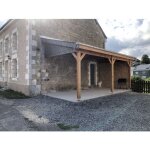 Carport adossé en bois douglas - 3 poteaux - 350 x 600 cm cpbf Carport adossé en bois douglas - 3 poteaux - 350 x 600 cm cpbf