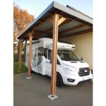 Carport adossé en bois douglas - 3 poteaux - 350 x 650 cm cpbf Carport adossé en bois douglas - 3 poteaux - 350 x 650 cm cpbf