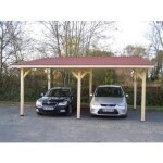 Carport bois 2 voitures monopente - 4, 5x6, 32m - toit bitumé - av4563bm habrita Carport bois 2 voitures monopente - 4, 5x6, 32m - toit bitumé - av4563bm habrita