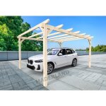 Carport voiture en bois lamellé - collé badajoz 6x3 m maderland Carport voiture en bois lamellé - collé badajoz 6x3 m maderland