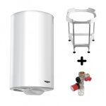 Chauffe - eau �lectrique blind� vertical initio 150l avec tr�pied et groupe de s�curit� ariston