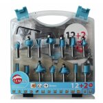 Coffret 14 fraises de d�fonceuse - plaquettes carbure - queue 8 mm leman