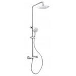 Colonne de douche thermostatique - chrom et blanc - addict white paini