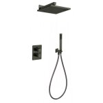 Colonne de douche thermostatique à encastrer noire mate dax paini Colonne de douche thermostatique à encastrer noire mate dax paini