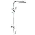 Colonne de douche thermostatique extensible douche de tte carre - chrome - gossip kramer