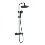 Colonne de douche thermostatique extensible douche de tte ronde 30 cm - noire - colors kramer