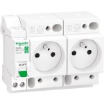 Combin� disjoncteur + double prise de courant embrochables xe schneider