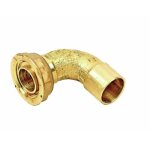 Coude 2 pi�ces � 90� - compteur gaz - � braser sur tuyau cuivre 20 / 22 - �crou 6x20 gurtner