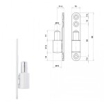 Demi - fiche m�le - n?ud � 15 mm - 3 trous de fixation - 90 pi�ces otlav