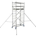 chafaudage roulant en aluminium - hauteur 4, 85m - cross 2 180 tubesca