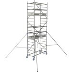 chafaudage roulant en aluminium - hauteur 5, 85m - cross 2 180 tubesca
