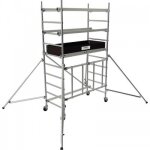 chafaudage roulant et pliant en aluminium - hauteur 7, 60m - runner tubesca