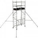 �chafaudage roulant et pliant en aluminium - hauteur 4, 60m - runner tubesca