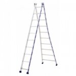 �chelle transformable aluminium - 2 plans - 2 x 6 marches - platinium tubesca