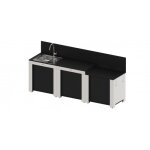 Ensemble cuisine classic - 3 modules noir et inox eno