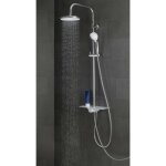 Colonne de douche avec tablette blanche et pommeau rond - aquastar sch�tte