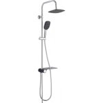 Colonne de douche avec tablette anthracite et pommeau carré - aquastar schütte Colonne de douche avec tablette anthracite et pommeau carré - aquastar schütte