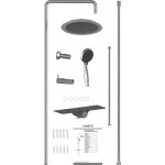 Colonne de douche avec tablette anthracite et pommeau rond - aquastar sch�tte