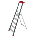 Escabeau professionnel - prolux plus - 6 marches + porte - outils escalux