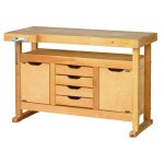 �tabli bois - menuisier - 1, 2 m - caisson 2 portes 4 tiroirs - presse outifrance