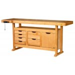 �tabli bois - menuisier - 1, 75 m - caisson 1 porte 6 tiroirs - presse outifrance