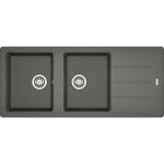 Evier � encastrer fragranite 1160 x 500 mm - 2 cuves - gris stone - basis bfg 621 franke