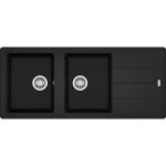 Evier  encastrer fragranite 1160 x 500 mm - 2 cuves - noir mat - basis bfg 621 franke