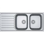 Evier  encastrer inox lisse - 1160 x 500 mm - 2 cuves - spark skx 621 franke