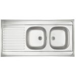 �vier � poser - inox 120 x 60 cm - 2 cuves + 1 �gouttoir franke