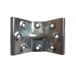 Ferrure de table acier 8 trous avec retour 252z250 - 67 x 70 x 8 mm ludmann