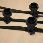 Guirlande b22  quiper 9m - cble noir - 230v - ip44 - 40 douilles 15m festilight