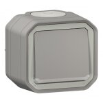 Interrupteur ou vv lumineux - complet - saillie - �tanche - gris - plexo legrand