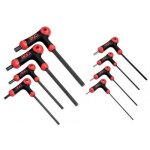 Jeu de 8 cl�s m�les 6 pans � t�te sph�rique avec poign�e en l sam outillage