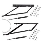 Jeu de levage frontal pour lit soulevable et coffre - 135 cm - noir emuca