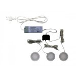 Kit 3 spots - nube 58 cct 2, 5 w 12 v - noir - alimentation 15 w l&s light