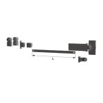 Kit complet arr�t de volet ellipse� noir avec cale, poign�e et tringle 460 mm torbel