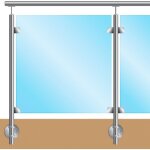 Kit garde corps - fixation � l'anglaise - poteau dr / ga pour verre - 304 design production