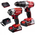 Kit perceuse visseuse + cl  chocs 18v 2. 0 ah - power x - change einhell