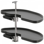 Kit plateaux de meuble d'angle cornerstone maxx unero anthracite - largeur 500 - montage � gauche vauth ...