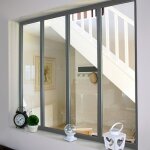 Verri�re int�rieure 4 carreaux 108 x 123, 2 cm gris kit atelier