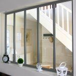 Verri�re int�rieure 5 carreaux 108 x 153, 2 cm gris kit atelier