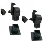 Lot de 2 arr�ts de portail battant arr�clic et embase � visser noir tirard