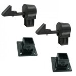 Lot de 2 arr�ts de portail battant arr�matic et embase � visser noir tirard