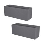 Lot de 2 balconnieres volcania'up - 25 litres - gris galet eda plastiques