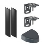 Lot 2 gonds + 1 capot + 2 profils masquage portail battant - gris - 110 mm tirard