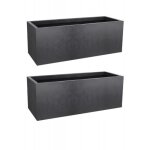 Lot de 2 jardinieres basalt'up - 57 l - gris anthracite eda plastiques